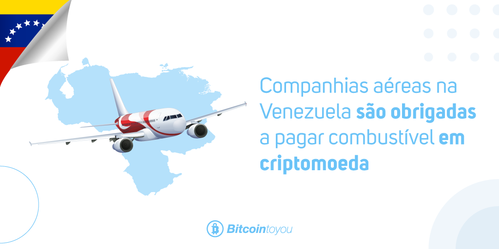 banner sobre Venezuela ser obrigados a pagar combustível com criptomoedas