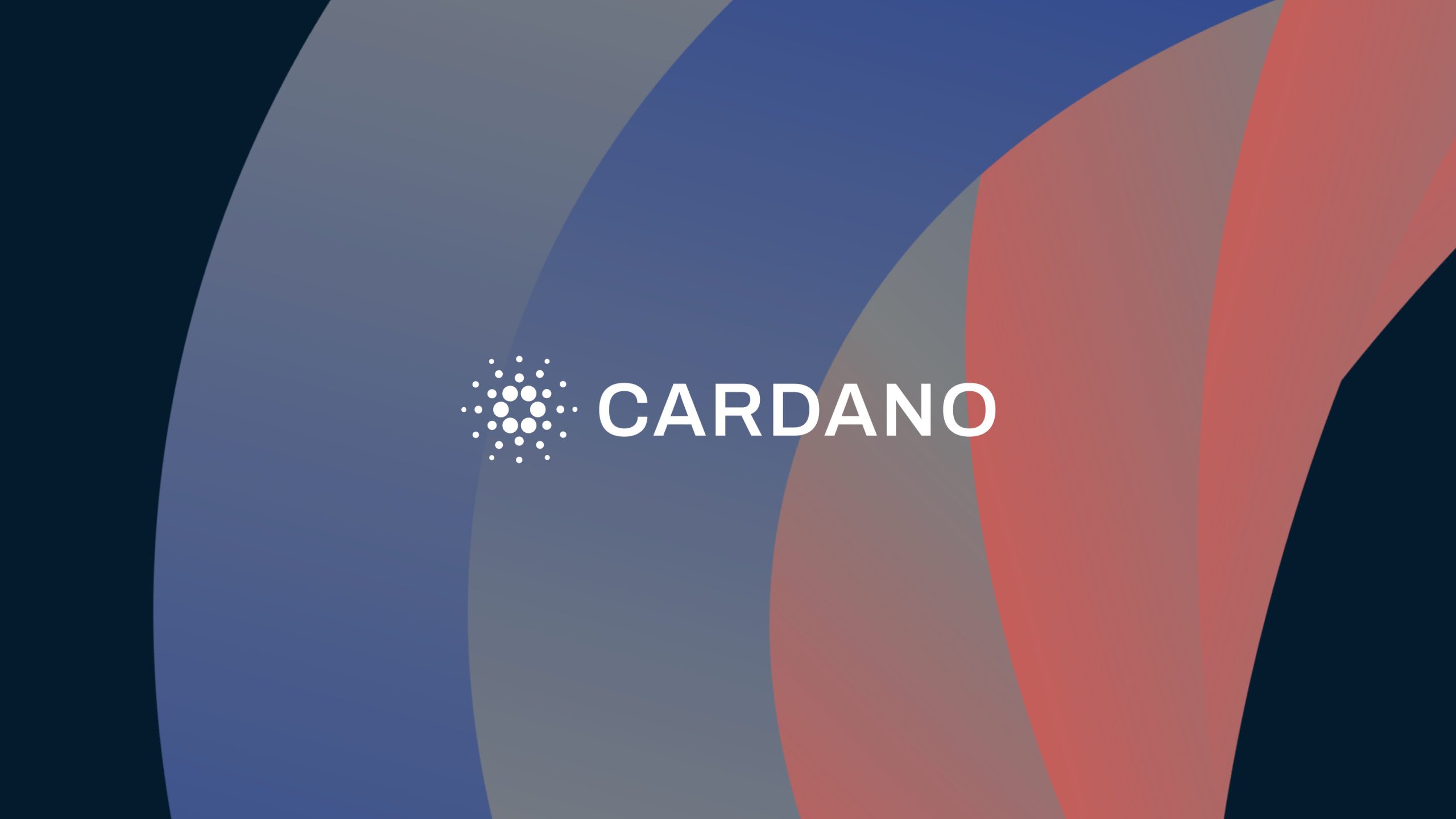 Logo Cardano em fundo com faixas coloridas